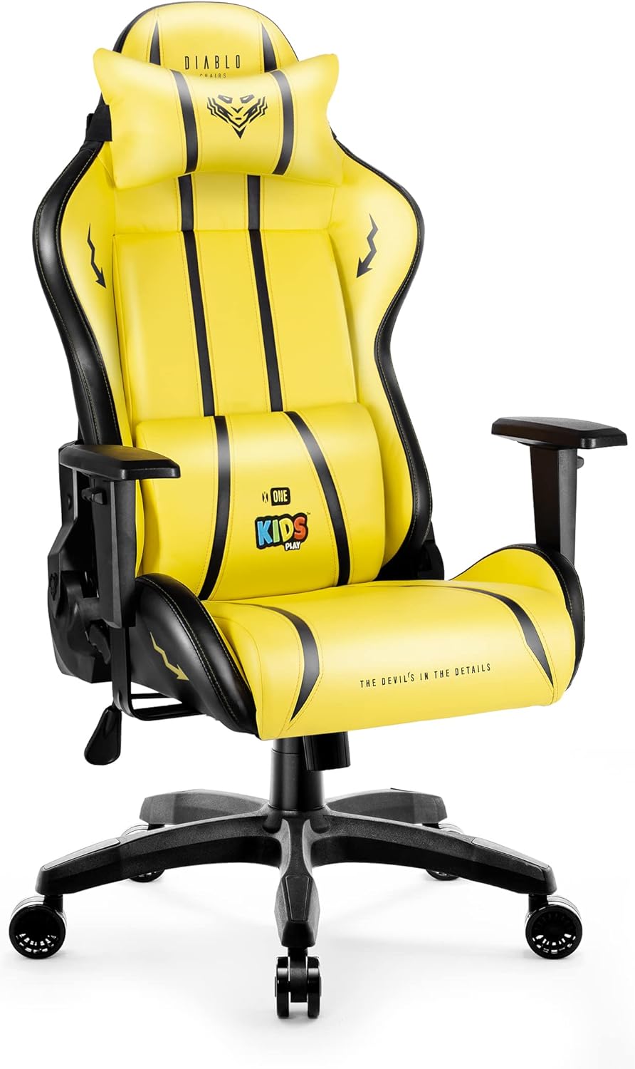 Diablo X-One 2.0 Fotel Gamingowy Krzesło Biurowe Dla Gracza Obrotowy Regulowane Podłokietniki Ekoskóra Ergonomiczny Design Funkcja Bujania Poduszka Pod Kark i Lędźwie (Candy Rose, Normal)