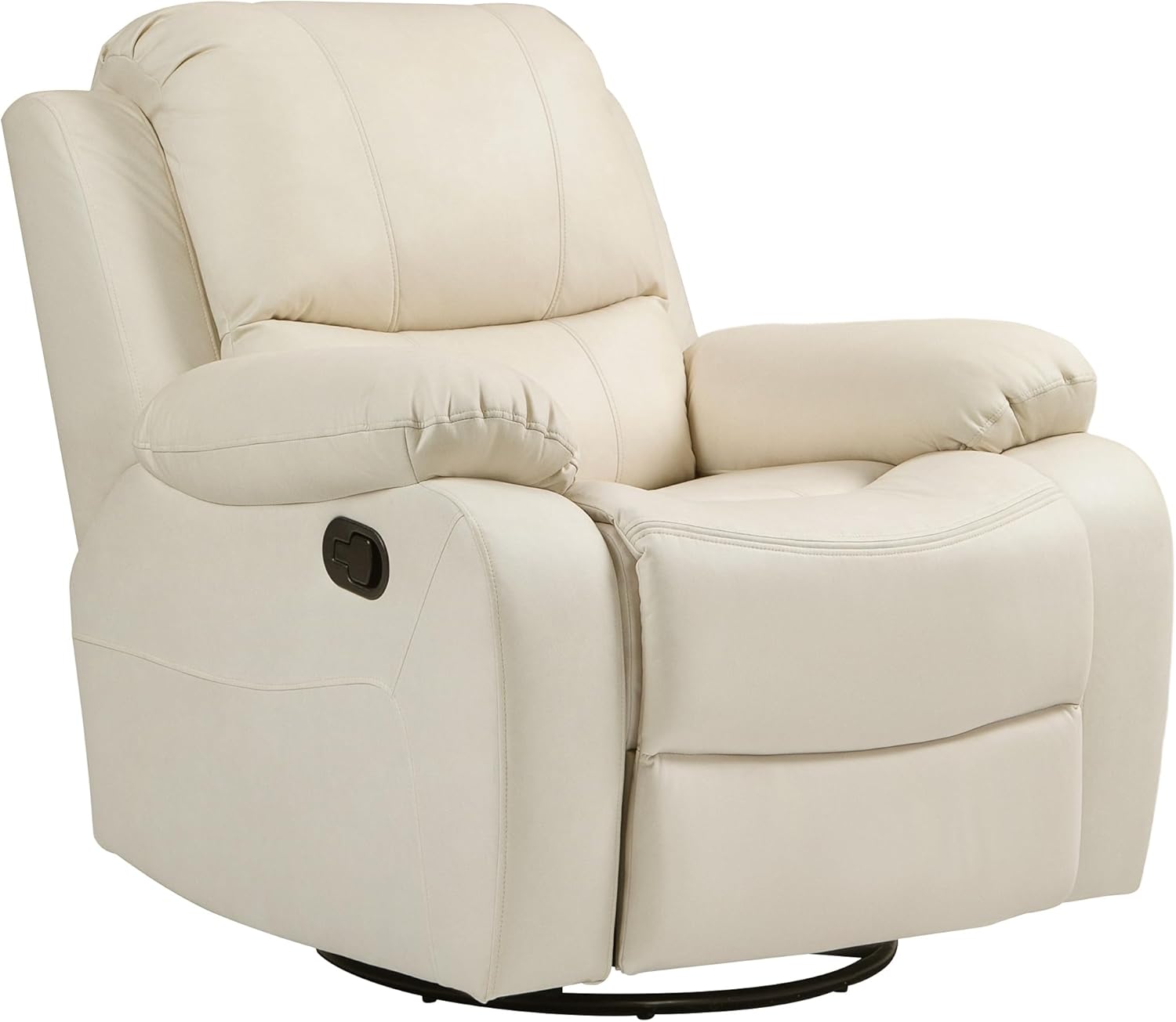 HOMCOM fotel rozkładany 135°, obrotowy fotel TV z podnóżkiem do sypialni w salonie, ładowność do 150 kg poliester zielony