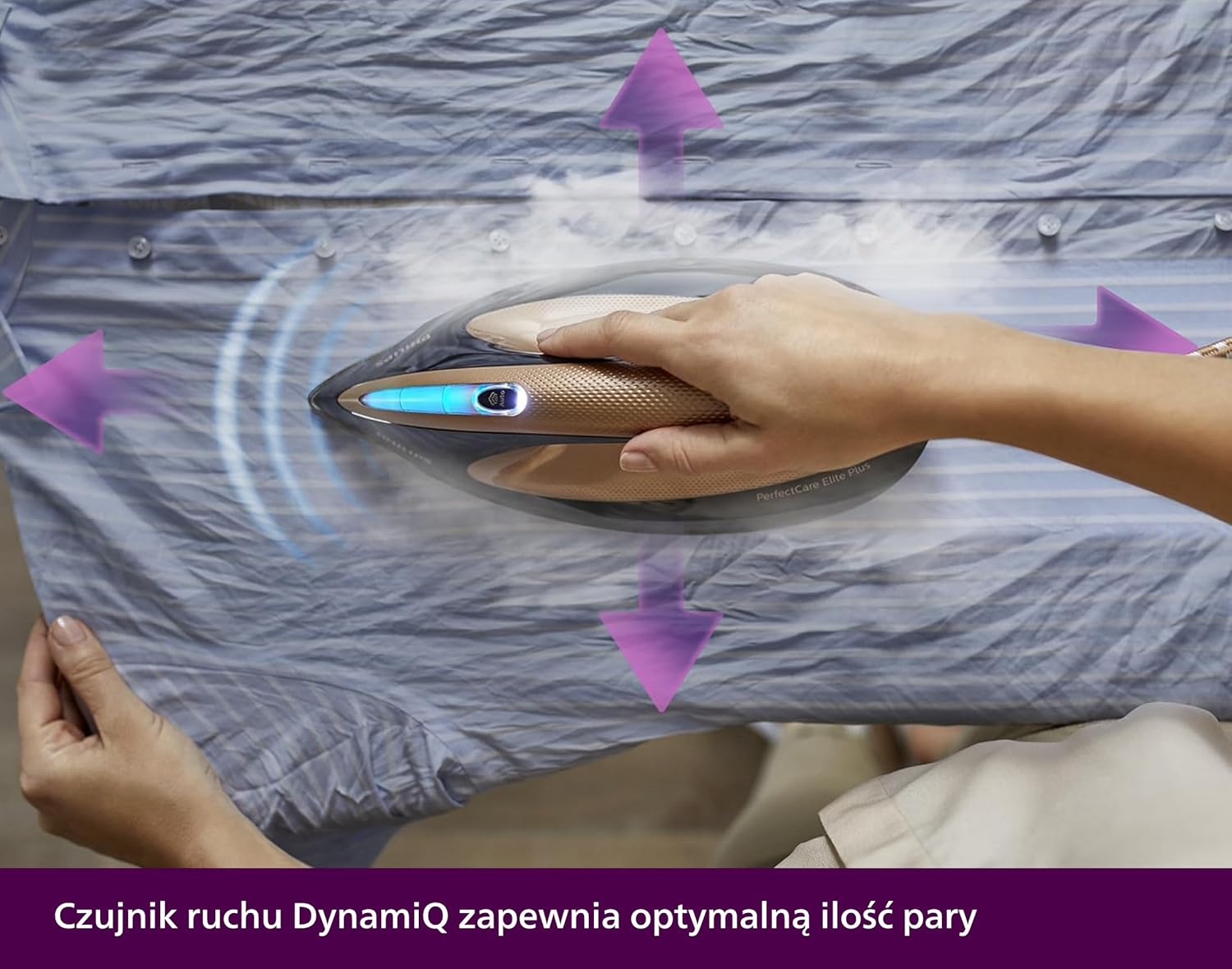 Philips Generator Pary z serii PerfectCare Elite Plus, Stopa T-ionicGlide odporna na zarysowania, 2700 W, Zbiornik na wodę - 1,8 L, Ciśnienie do 8 barów, Lekkie i wygodne, Czarny-Miedziany (GC9682/80)