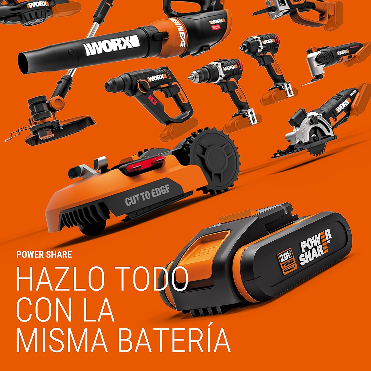 WORX WG743E Kosiarka Akumulatorowa, 20 V, do 500 m²