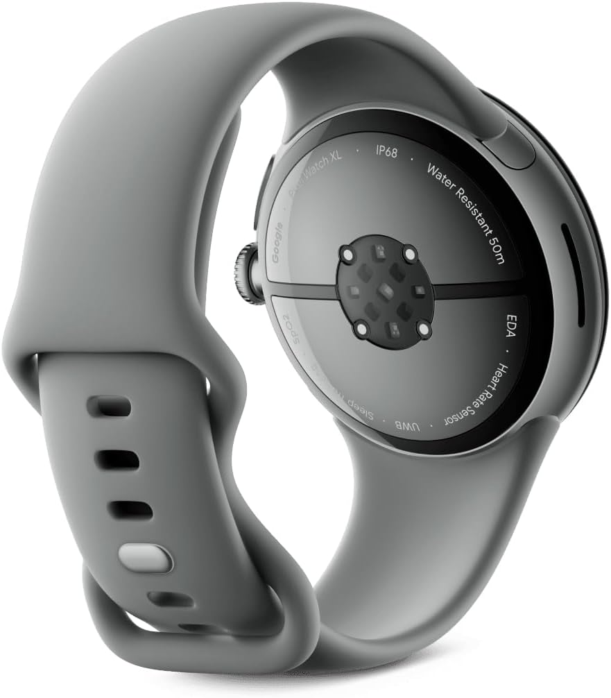 Google Pixel Watch 3 (45 mm) – smartwatch z systemem Android ze śledzeniem tętna, zaawansowane bieganie z Fitbit, Fitness Insights, 24-godzinna bateria – matowa czarna aluminiowa obudowa – pasek