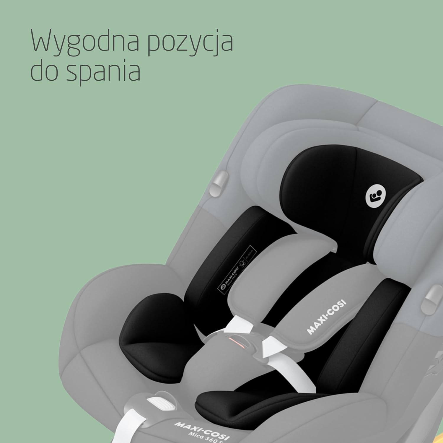 Maxi-Cosi Mica 360 S, Fotelik samochodowy obrotowy 360, 3 miesiące–4 lata (61–105 cm), Obracanie FlexiSpin, 5 pozycji odchylenia, Ochrony G-CELL, Zaczepy na pasy uprzęży Easy-in, Tonal Black