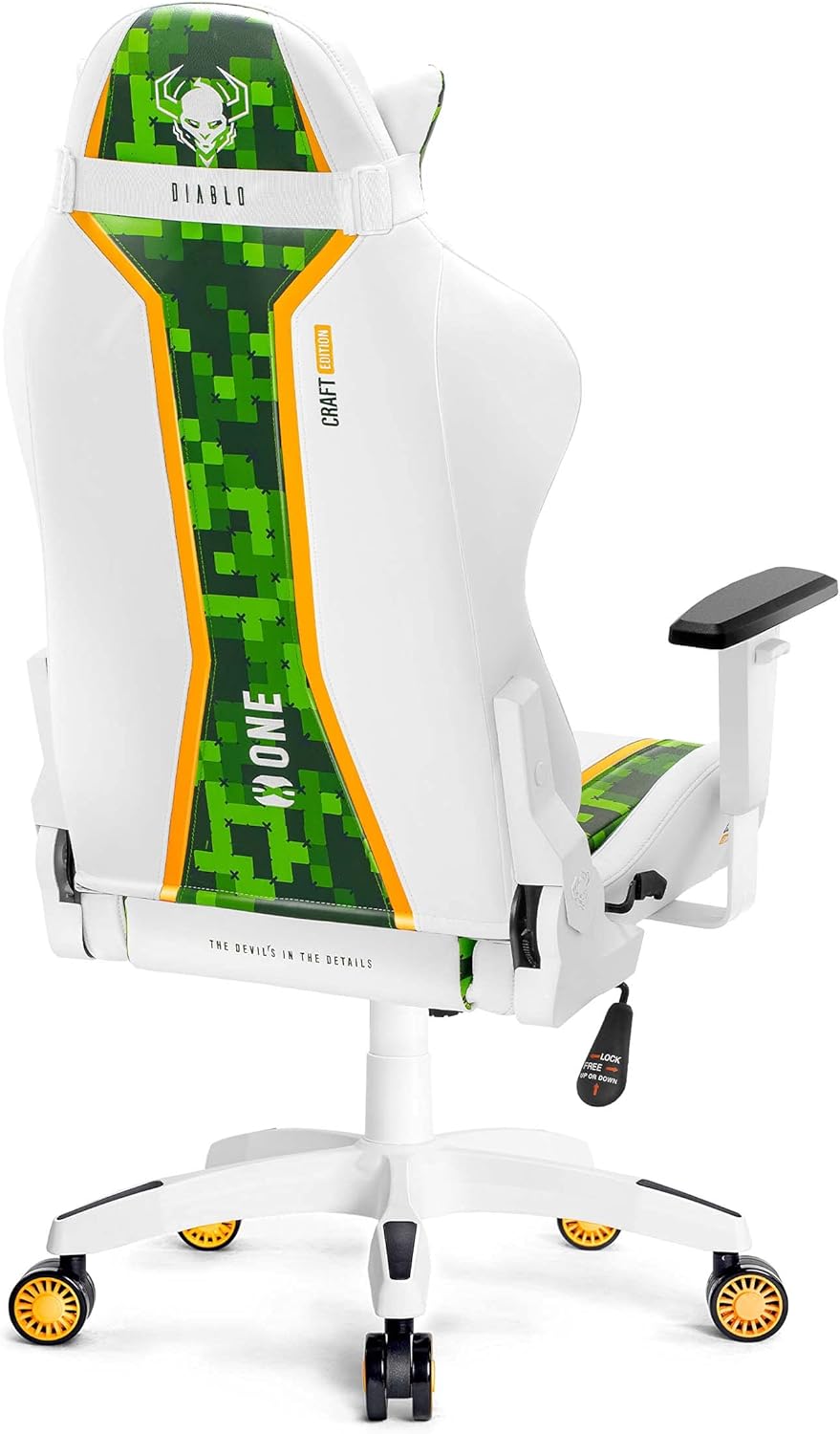 Diablo X-One 2.0 Fotel Gamingowy Krzesło Biurowe Dla Gracza Obrotowy Regulowane Podłokietniki Ekoskóra Ergonomiczny Design Funkcja Bujania Poduszka Pod Kark i Lędźwie (Candy Rose, Normal)