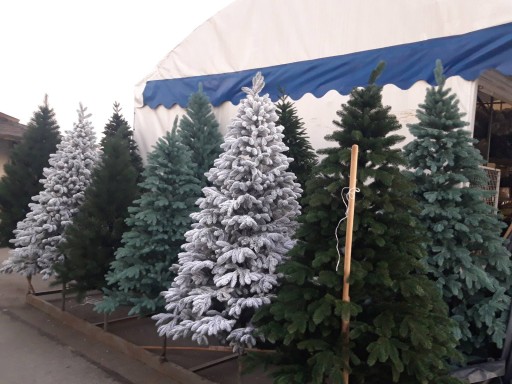 NOWOŚĆ! Piękna Biała sztuczna Choinka LUX 100% PE Zasypana śniegiem 1.8m