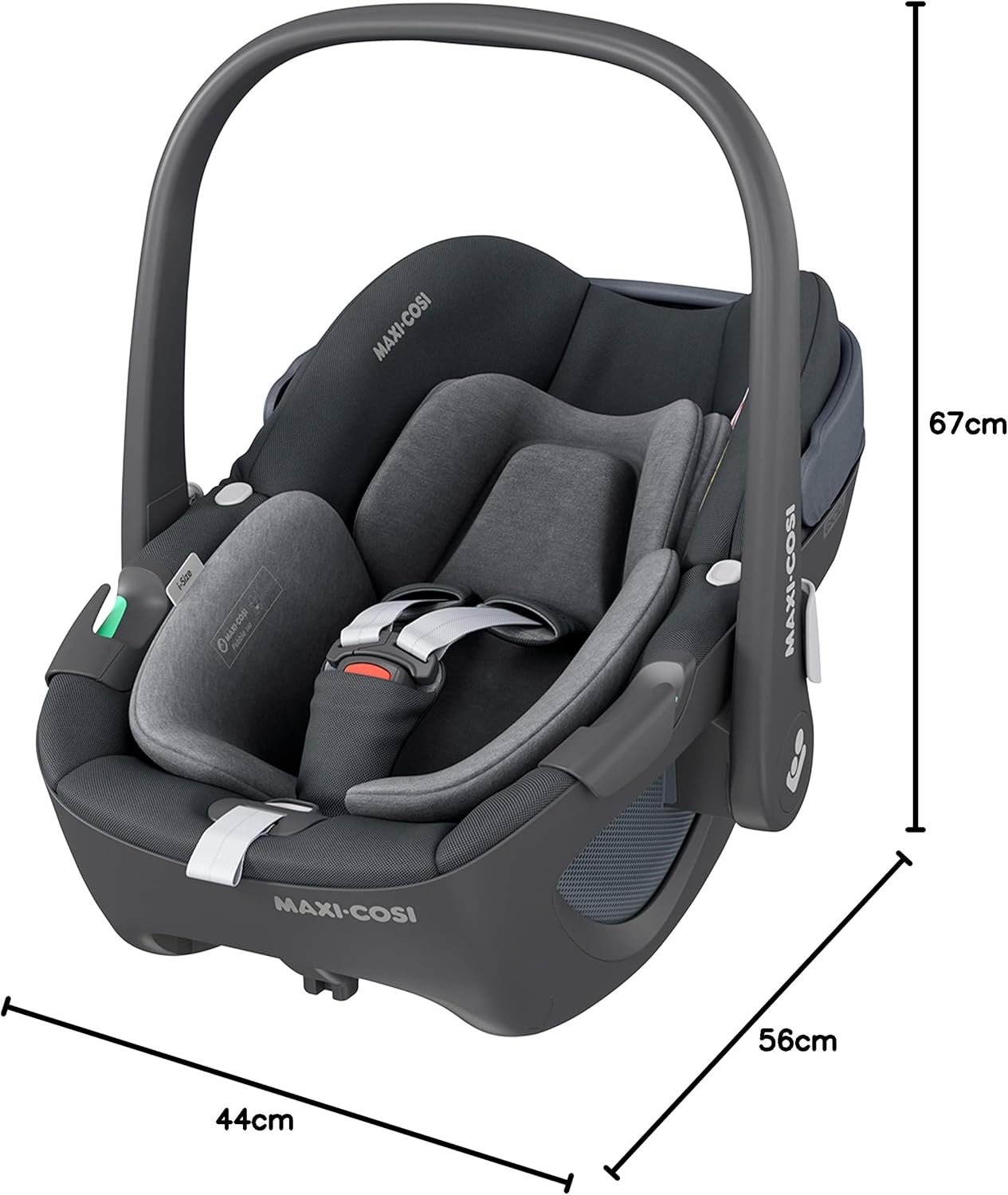 Maxi-Cosi Pearl 360 dla niemowlaka i-Size, Fotelik samochodowy obrotowy 360, od 3 miesięcy do 4 lat (61–105 cm), Obracanie jedną ręką, ClimaFlow, Uprząż z systemem Easy-In, G-CELL, Authentic Graphite