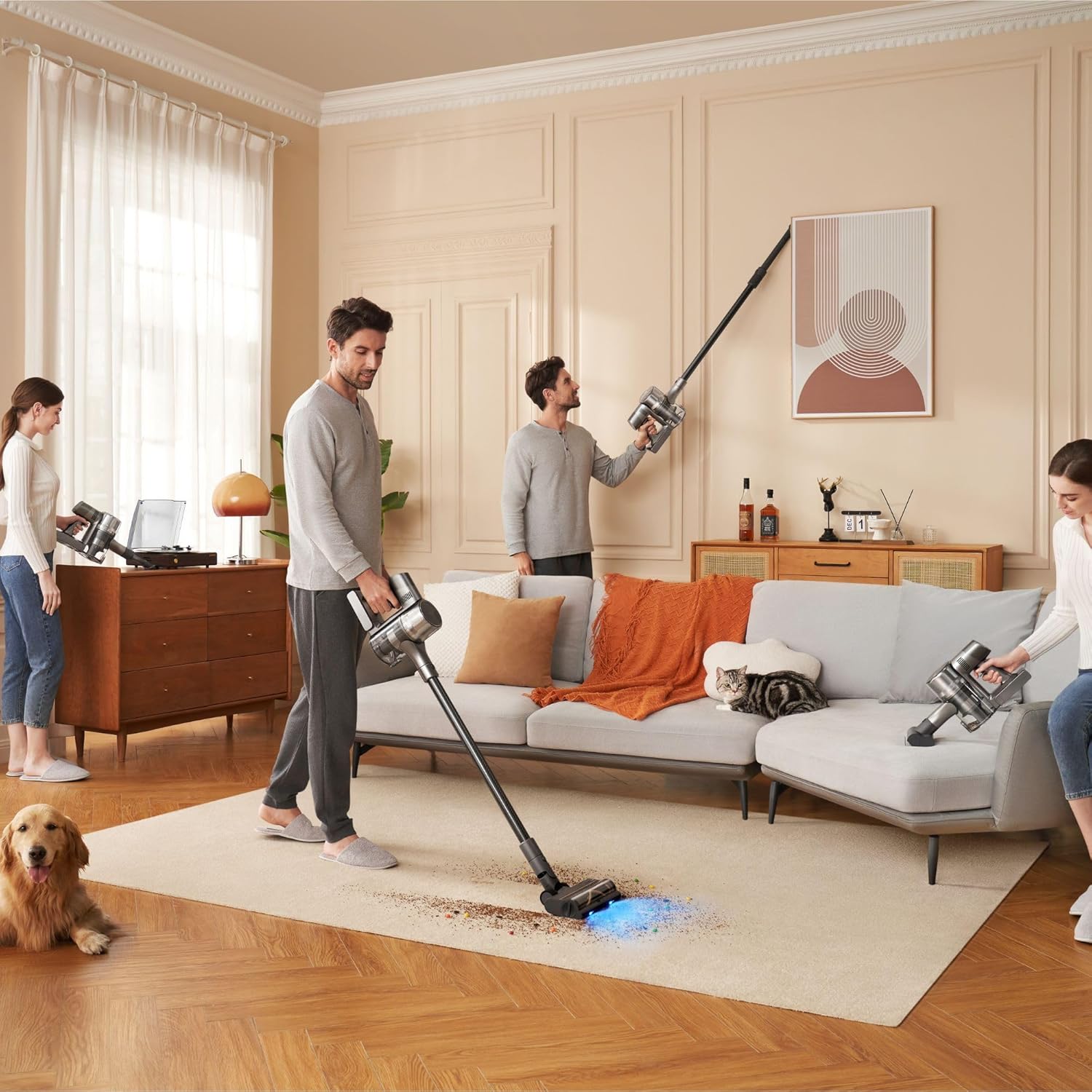 DREAME Bezprzewodowy odkurzacz Z30, bezprzewodowy odkurzacz elektryczny, ssanie 310 AW, zasięg 90 min, automatyczne wykrywanie zanieczyszczeń, automatyczna regulacja ssania