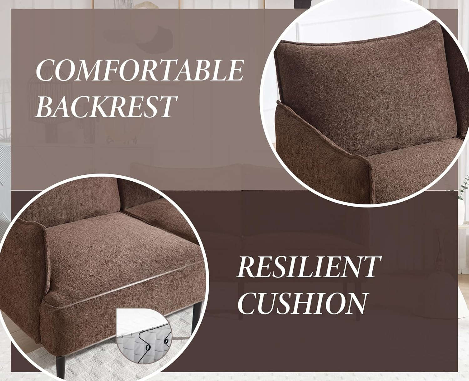 chairus Sofa 2-osobowa do salonu skóra PU segmentowa sofa kanapa tapicerowana sofa kanapa sofa sofa sette (ciemnoszara-2)