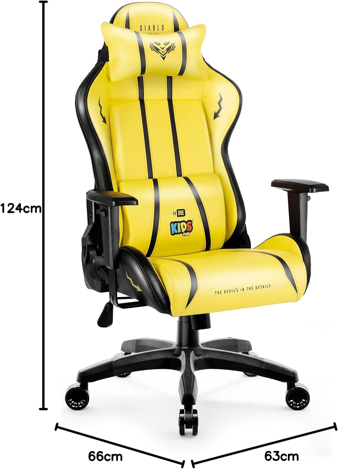 Diablo X-One 2.0 Fotel Gamingowy Krzesło Biurowe Dla Gracza Obrotowy Regulowane Podłokietniki Ekoskóra Ergonomiczny Design Funkcja Bujania Poduszka Pod Kark i Lędźwie (Candy Rose, Normal)