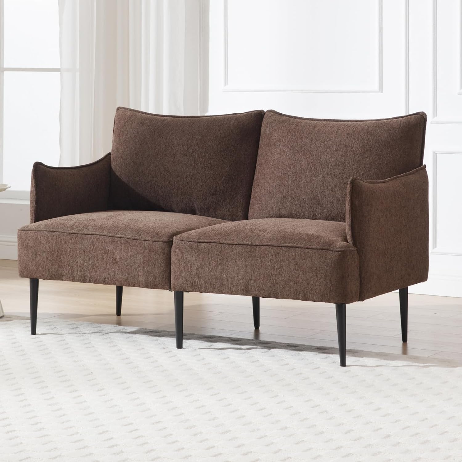 chairus Sofa 2-osobowa do salonu skóra PU segmentowa sofa kanapa tapicerowana sofa kanapa sofa sofa sette (ciemnoszara-2)