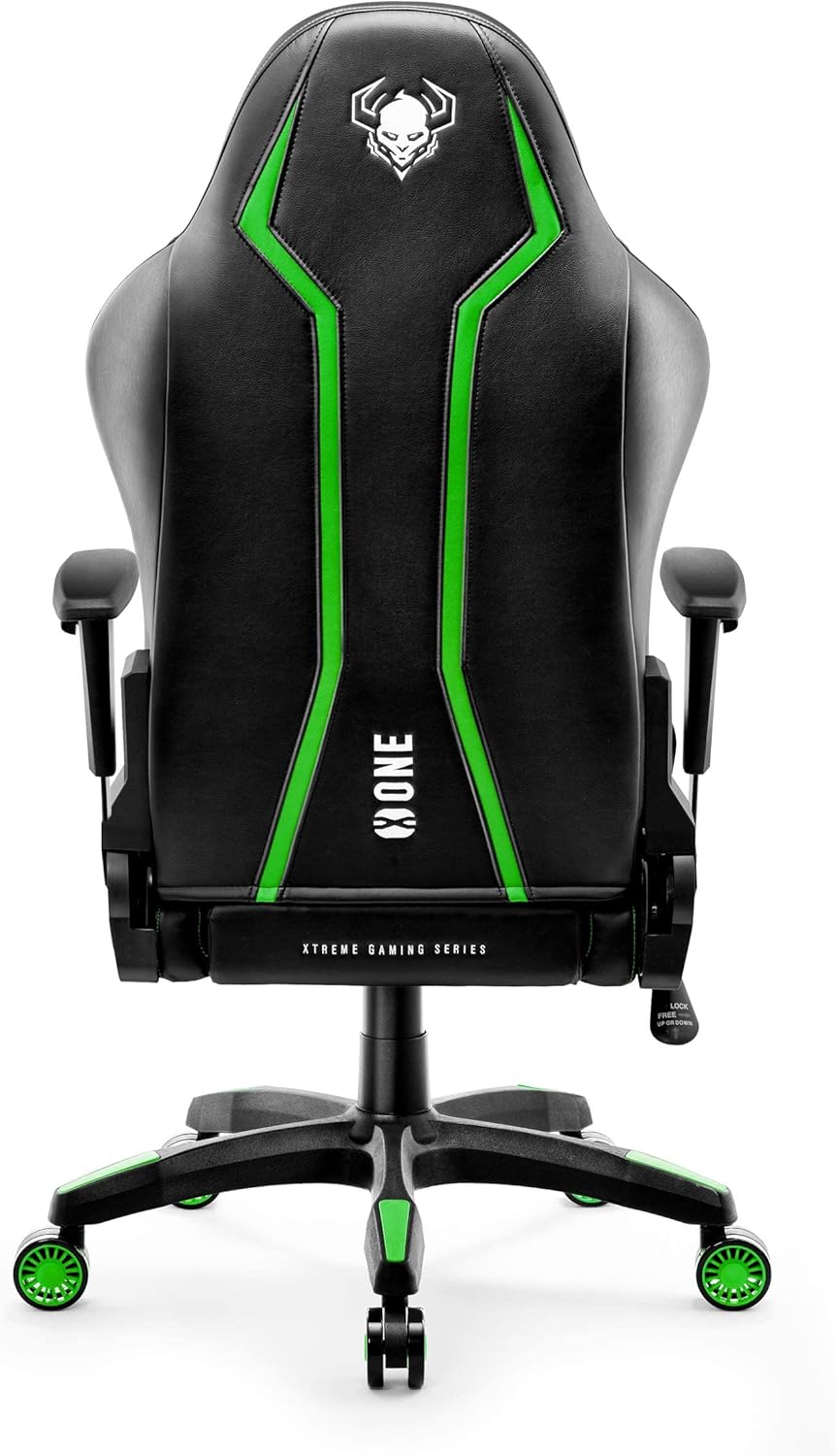Diablo X-One 2.0 Fotel Gamingowy Krzesło Biurowe Dla Gracza Obrotowy Regulowane Podłokietniki Ekoskóra Ergonomiczny Design Funkcja Bujania Poduszka Pod Kark i Lędźwie (Candy Rose, Normal)