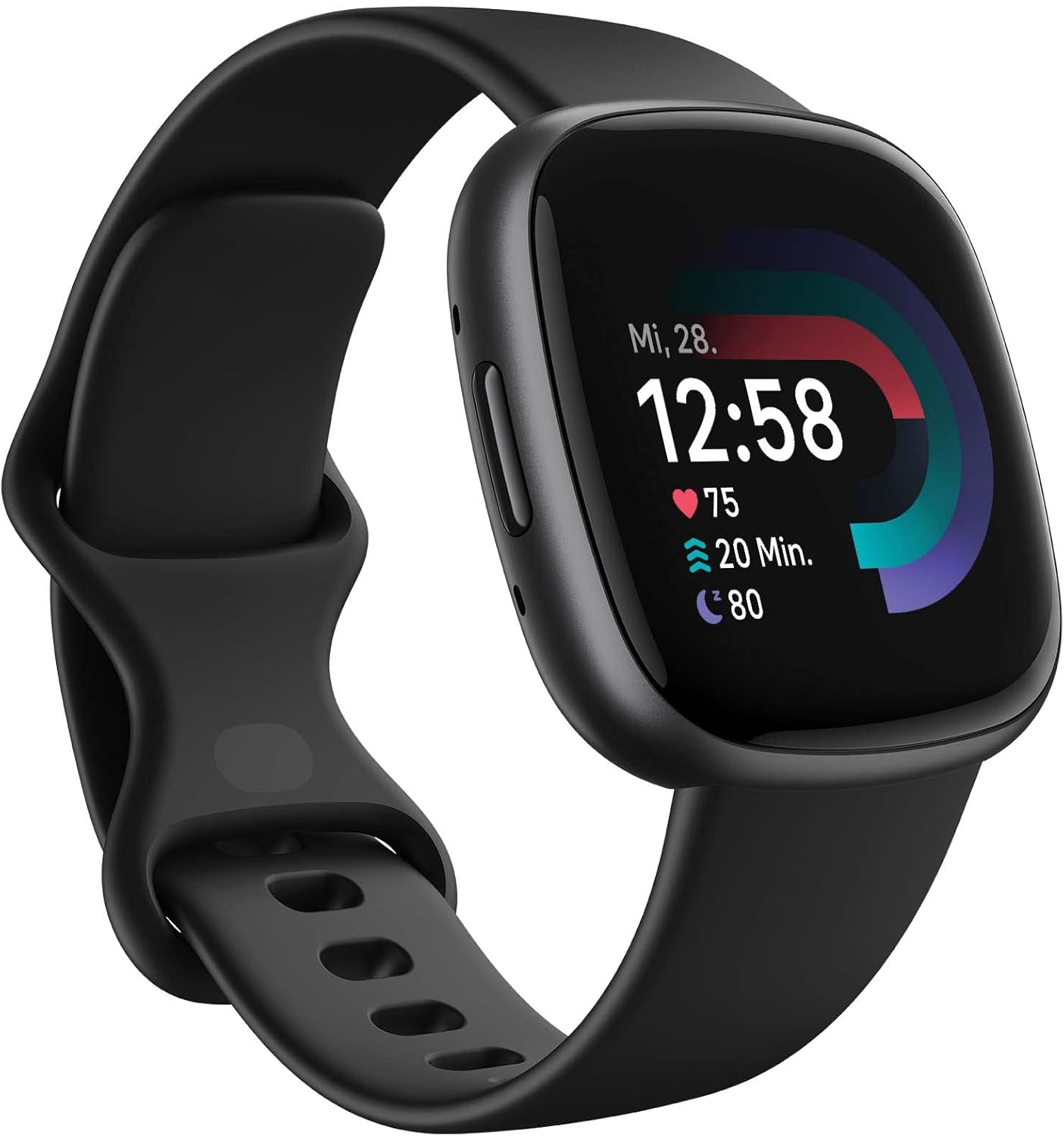 Fitbit Versa 4: Smartwatch aktywnosci fitness z wbudowanym systemem GPS, oraz z żywotnością baterii aż do 6 dni. Kompantybilny z systemem iOS & Android