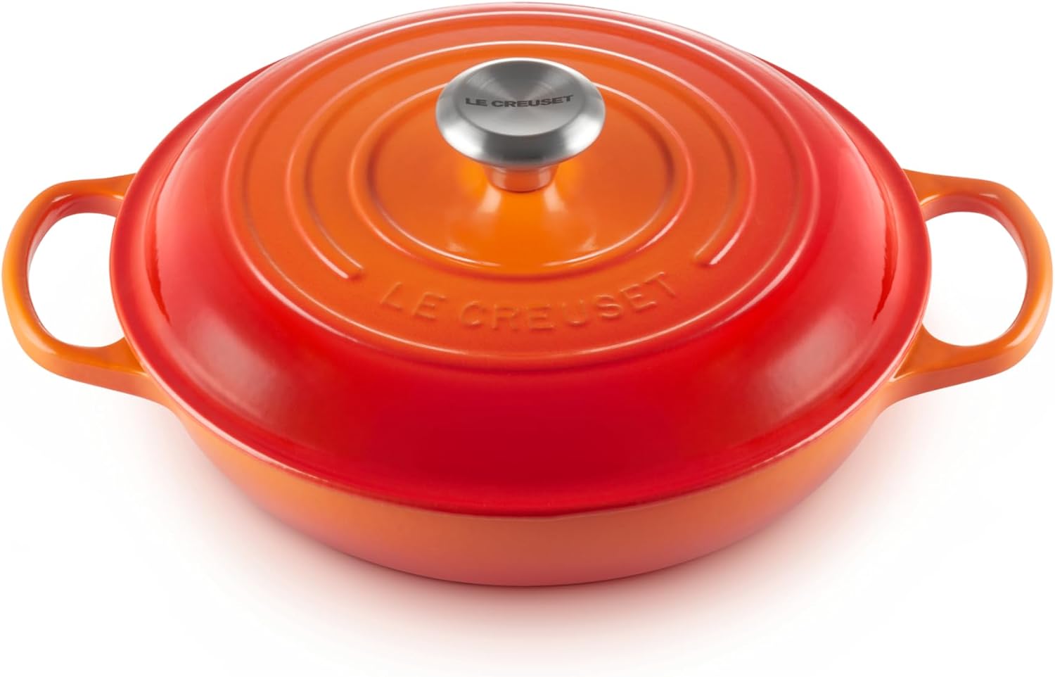 Le Creuset Signature żeliwny garnek Gourmet, okrągły, Ø 30 cm, 3,5 l, do wszystkich rodzajów kuchenek włącznie z indukcyjnymi, 5,55 kg, czerwony piec