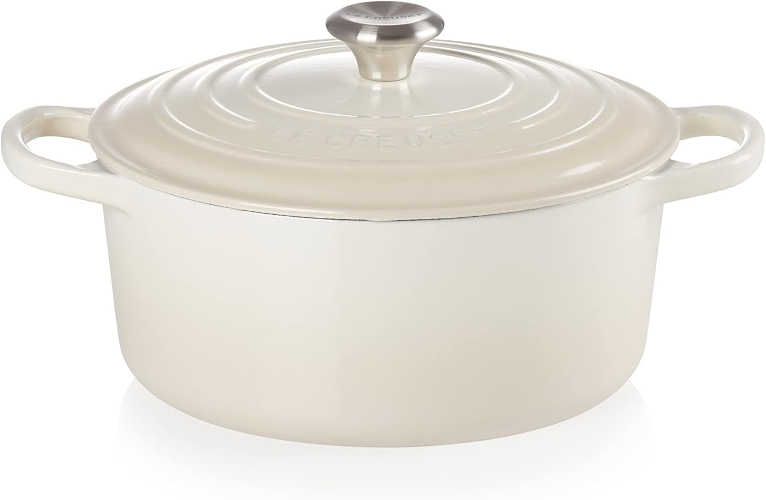 Le Creuset Signature żeliwne naczynie do pieczenia z pokrywką, Ø 26 cm, okrągłe, nadaje się do wszystkich rodzajów kuchenek i kuchenek indukcyjnych, pojemność: 5,3 l, 5,135 kg, kolor czerwony