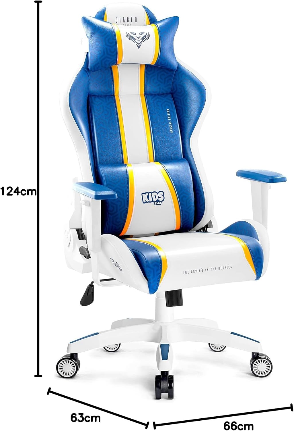 Diablo X-One 2.0 Fotel Gamingowy Krzesło Biurowe Dla Gracza Obrotowy Regulowane Podłokietniki Ekoskóra Ergonomiczny Design Funkcja Bujania Poduszka Pod Kark i Lędźwie (Candy Rose, Normal)