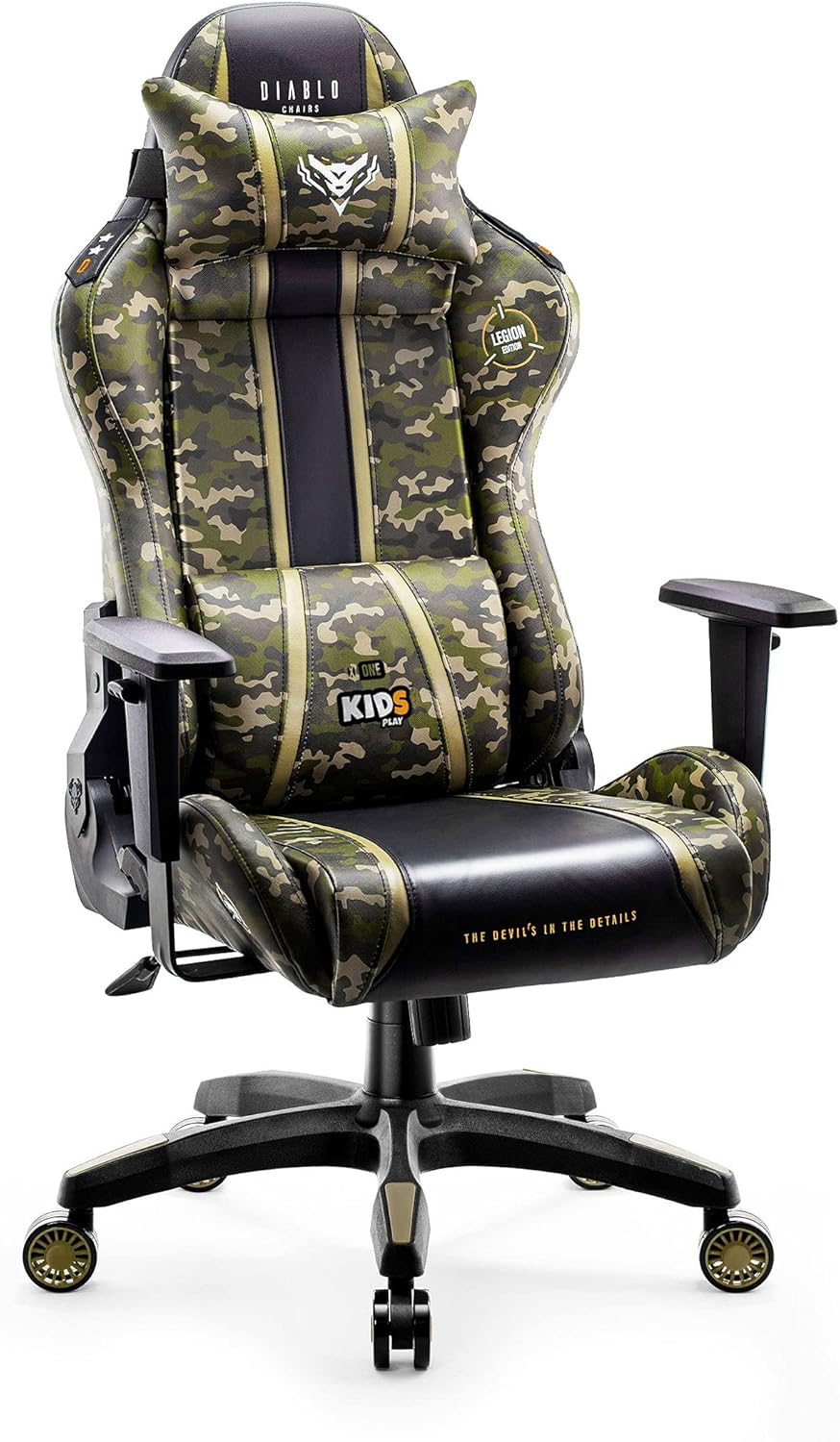 Diablo X-One 2.0 Fotel Gamingowy Krzesło Biurowe Dla Gracza Obrotowy Regulowane Podłokietniki Ekoskóra Ergonomiczny Design Funkcja Bujania Poduszka Pod Kark i Lędźwie (Candy Rose, Normal)