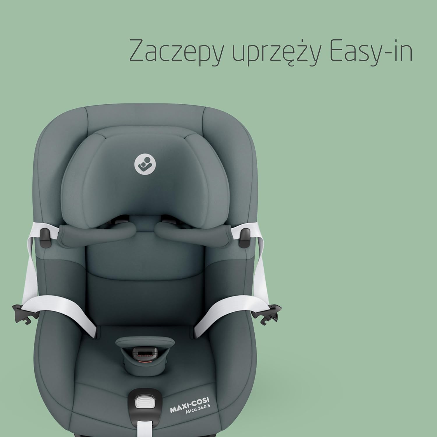 Maxi-Cosi Mica 360 S, Fotelik samochodowy obrotowy 360, 3 miesiące–4 lata (61–105 cm), Obracanie FlexiSpin, 5 pozycji odchylenia, Ochrony G-CELL, Zaczepy na pasy uprzęży Easy-in, Tonal Black