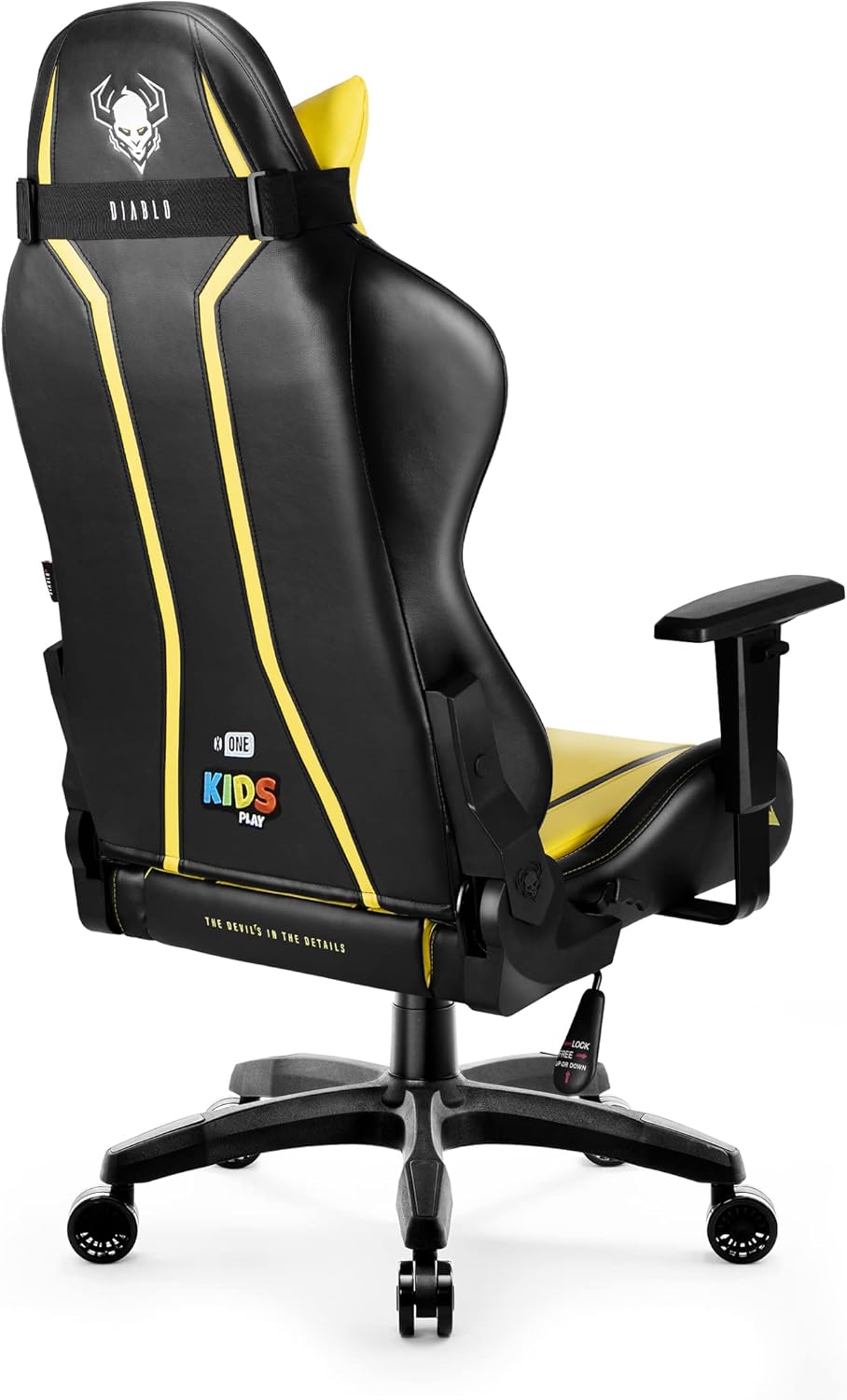 Diablo X-One 2.0 Fotel Gamingowy Krzesło Biurowe Dla Gracza Obrotowy Regulowane Podłokietniki Ekoskóra Ergonomiczny Design Funkcja Bujania Poduszka Pod Kark i Lędźwie (Candy Rose, Normal)