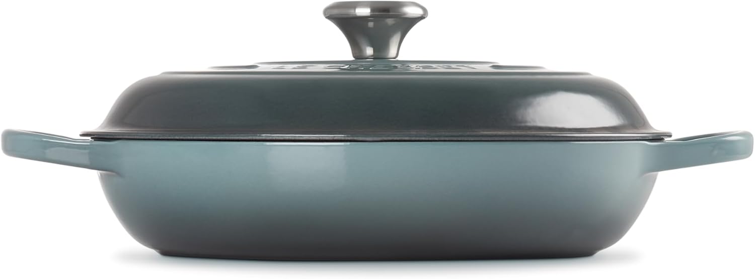 Le Creuset Signature żeliwny garnek Gourmet, okrągły, Ø 30 cm, 3,5 l, do wszystkich rodzajów kuchenek włącznie z indukcyjnymi, 5,55 kg, czerwony piec