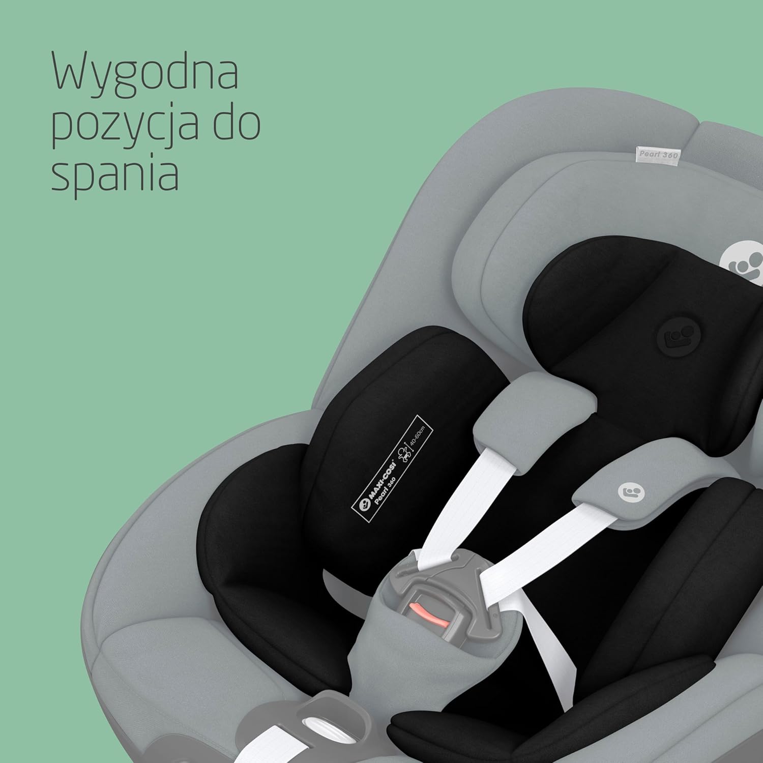 Maxi-Cosi Pearl 360 dla niemowlaka i-Size, Fotelik samochodowy obrotowy 360, od 3 miesięcy do 4 lat (61–105 cm), Obracanie jedną ręką, ClimaFlow, Uprząż z systemem Easy-In, G-CELL, Authentic Graphite
