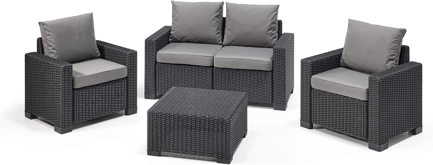 Allibert California Sofa Ogrodowa, Panama Cool Grey, 141 x 68 x 72 cm