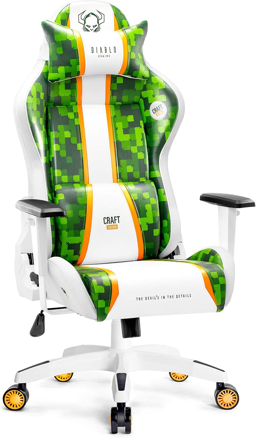 Diablo X-One 2.0 Fotel Gamingowy Krzesło Biurowe Dla Gracza Obrotowy Regulowane Podłokietniki Ekoskóra Ergonomiczny Design Funkcja Bujania Poduszka Pod Kark i Lędźwie (Candy Rose, Normal)