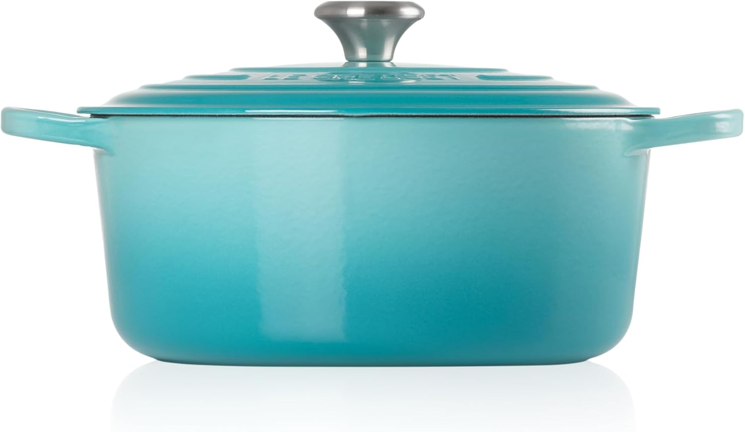 Le Creuset Signature żeliwne naczynie do pieczenia z pokrywką, Ø 26 cm, okrągłe, nadaje się do wszystkich rodzajów kuchenek i kuchenek indukcyjnych, pojemność: 5,3 l, 5,135 kg, kolor czerwony