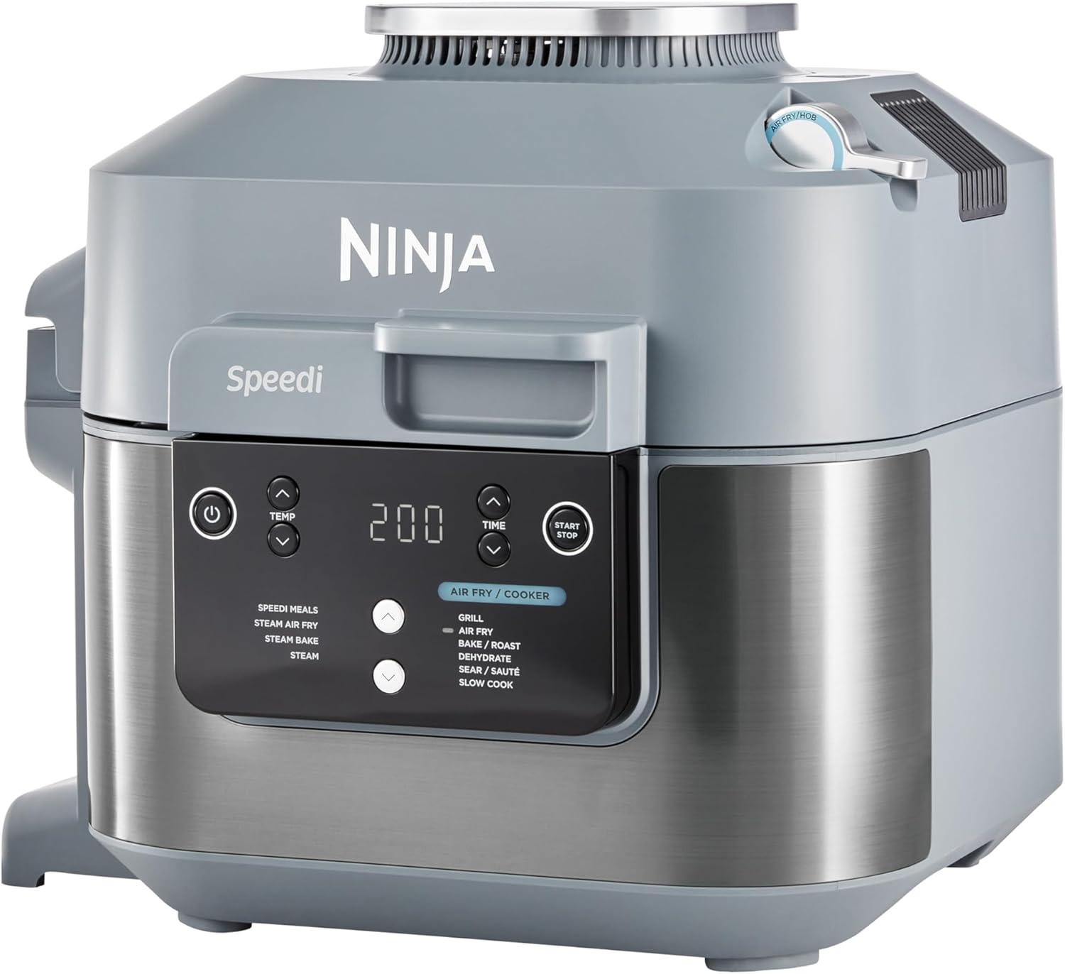 Ninja Combi 12-w-1 Multi-Cooker, kuchenka wielofunkcyjna, piekarnik i frytownica, 12 funkcji, przygotuj posiłki rodzinne w 15 minut, zawiera blachę do pieczenia, patelnię i przepisy, szary, SFP700EU
