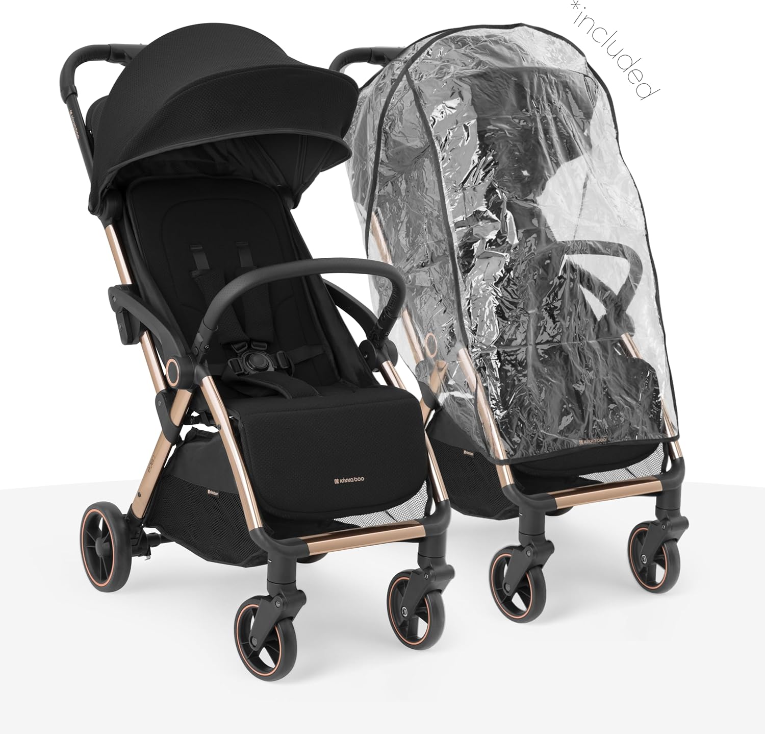 KikkaBoo EDEN Buggy, wózek dziecięcy do 22 kg, automatyczne składanie, pozycja nachylenia, ultralekki, kompaktowy, beżowy