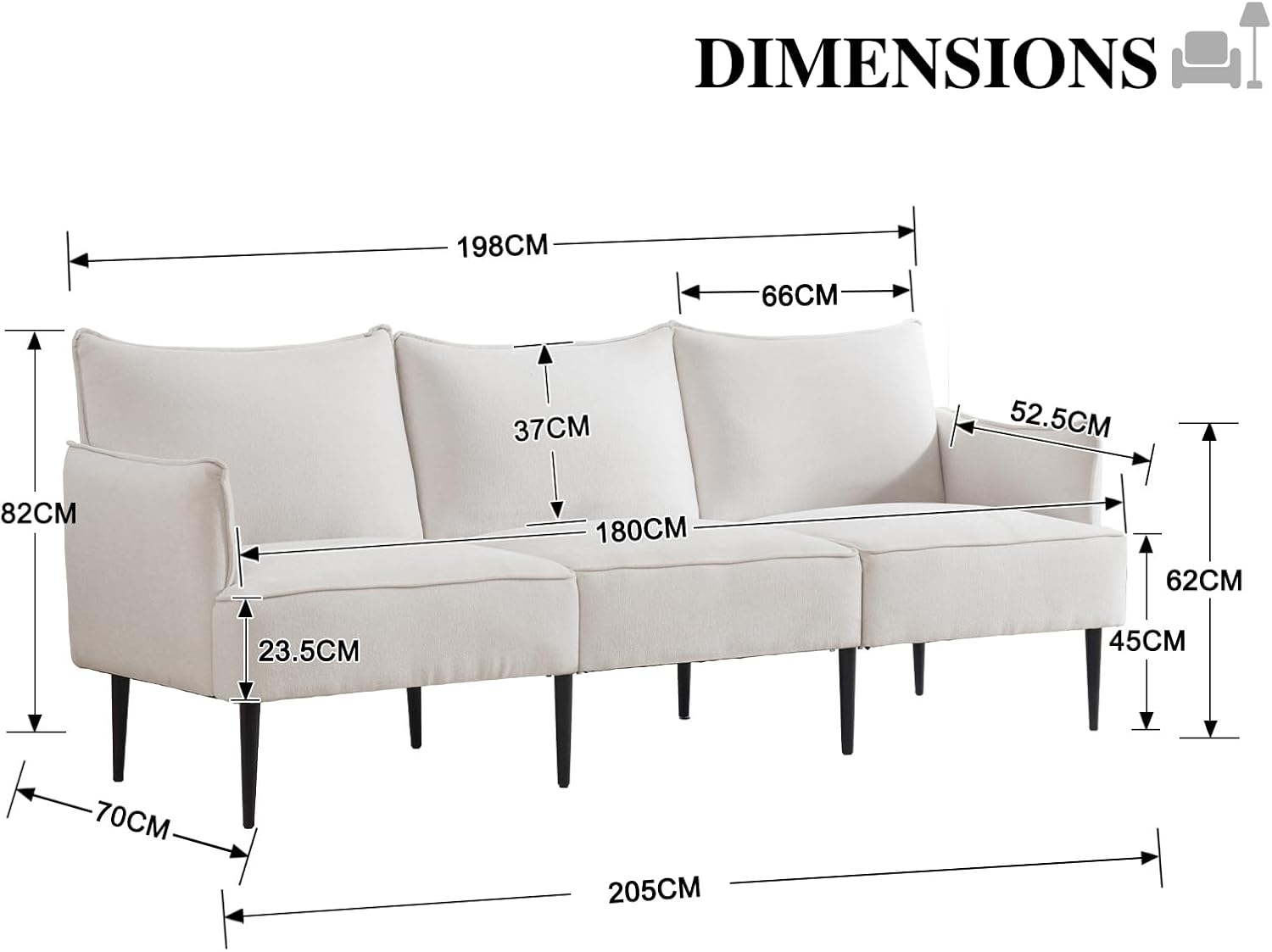 chairus Sofa 2-osobowa do salonu skóra PU segmentowa sofa kanapa tapicerowana sofa kanapa sofa sofa sette (ciemnoszara-2)