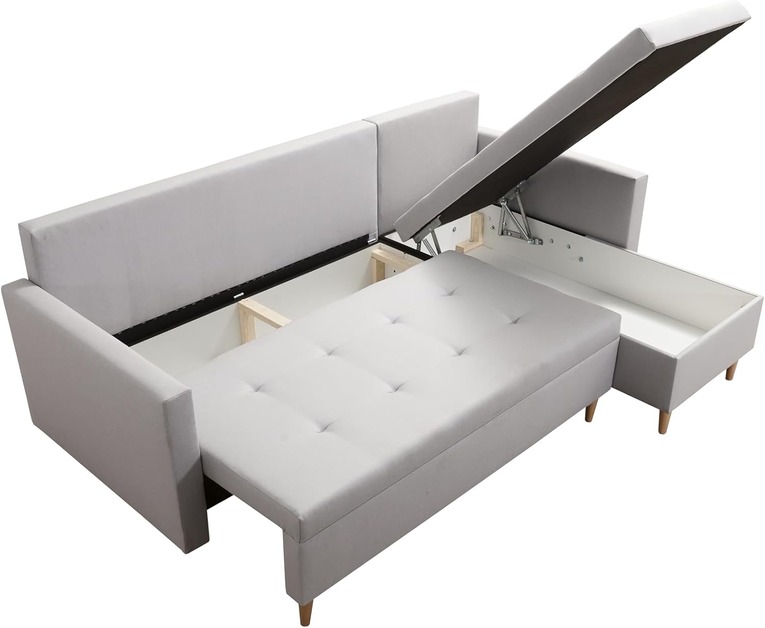 DMSM Skandynawska składana sofa narożna z funkcją spania Scandik Pik 2 x schowek