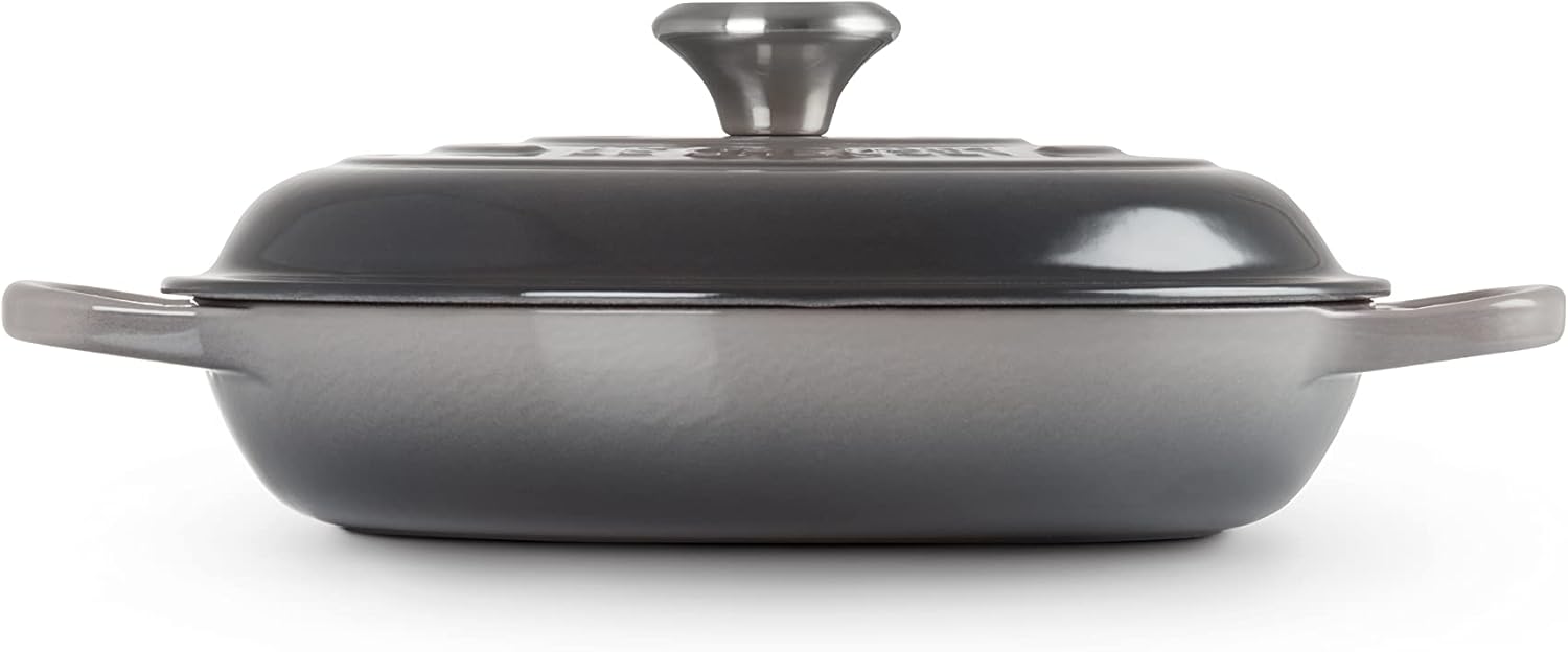Le Creuset Signature żeliwny garnek Gourmet, okrągły, Ø 30 cm, 3,5 l, do wszystkich rodzajów kuchenek włącznie z indukcyjnymi, 5,55 kg, czerwony piec