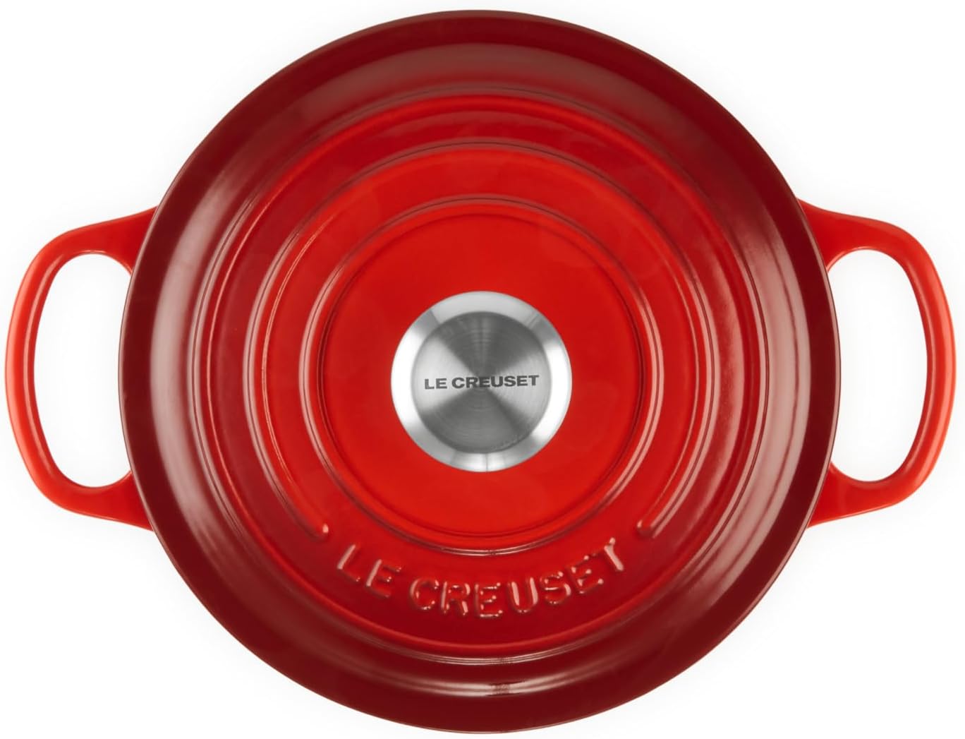 Le Creuset Signature żeliwne naczynie do pieczenia z pokrywką, Ø 26 cm, okrągłe, nadaje się do wszystkich rodzajów kuchenek i kuchenek indukcyjnych, pojemność: 5,3 l, 5,135 kg, kolor czerwony