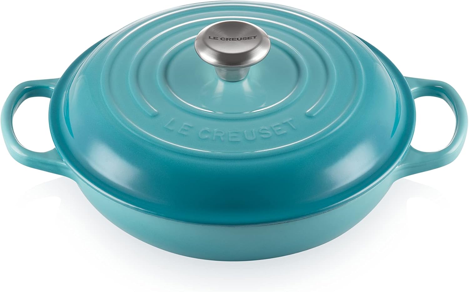 Le Creuset Signature żeliwny garnek Gourmet, okrągły, Ø 30 cm, 3,5 l, do wszystkich rodzajów kuchenek włącznie z indukcyjnymi, 5,55 kg, czerwony piec