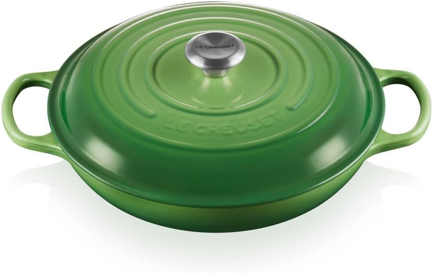 Le Creuset Signature żeliwny garnek Gourmet, okrągły, Ø 30 cm, 3,5 l, do wszystkich rodzajów kuchenek włącznie z indukcyjnymi, 5,55 kg, czerwony piec