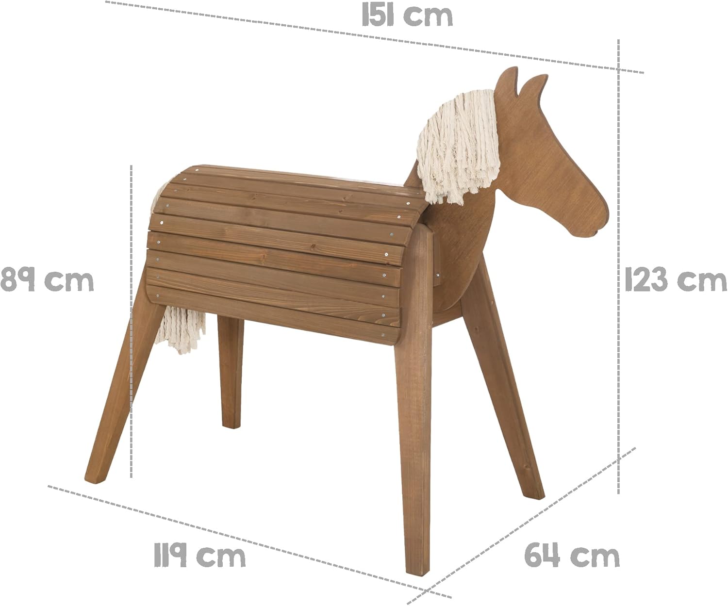 Roba 456022GA Koń Woltyżerowy, Szary Lazurowany, Do 25 kg