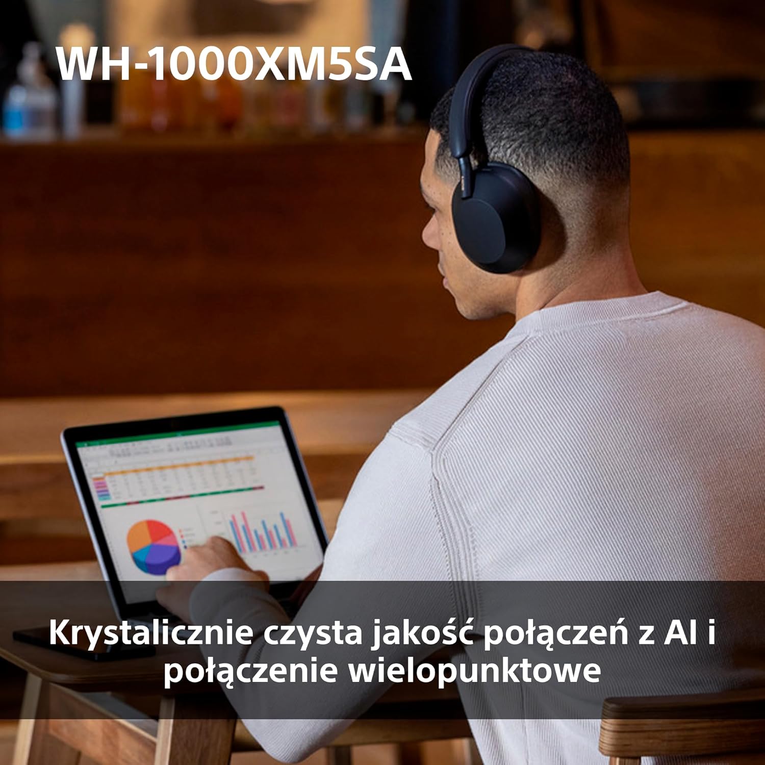 Sony WH-1000XM5 ANC Bezprzewodowe Słuchawki Nausze Z Redukcją Hałasu, Bluetooth, Clear Call Quality, Hi-Res, Do 30H Baterii, Szybkie Ładowanie, Alexa And Google Assistant, Ios And Android - Czarne