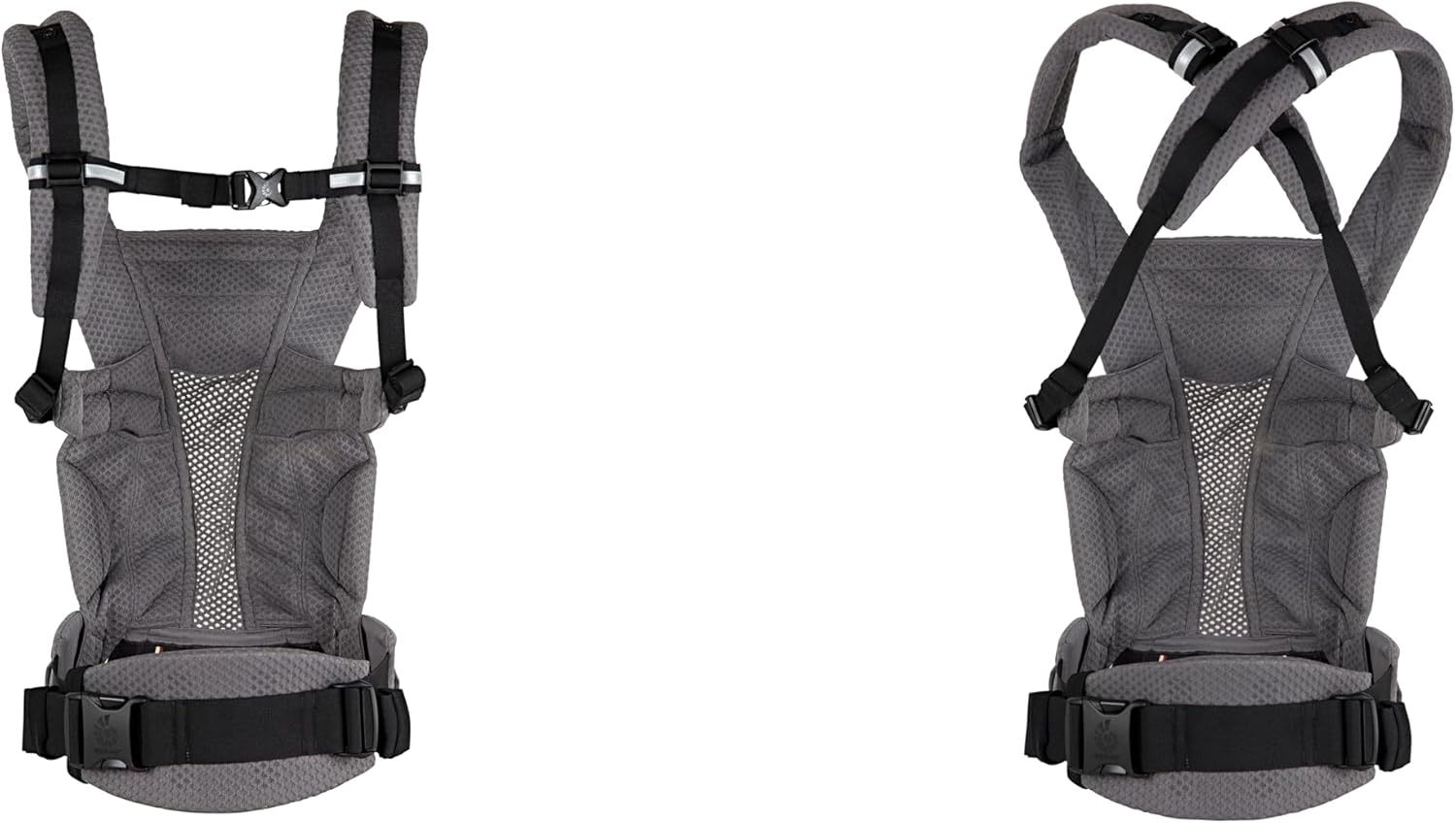 Ergobaby Omni Breeze Nosidełko dla noworodków od urodzenia do 20 kg, 4 pozycje SoftFlex Mesh Ergonomiczne nosidełko dla niemowląt Nosidełko do noszenia na plecach, Graphite Grey