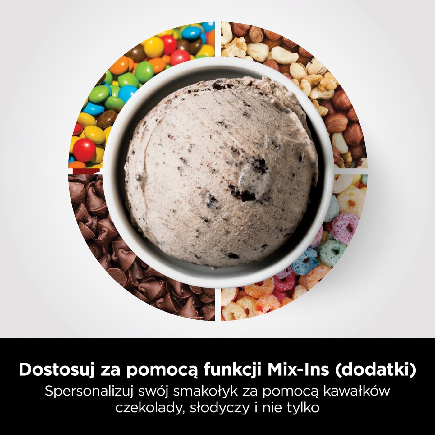 Ninja CREAMi Deluxe Maszyna do lodów i deserów z 2 tacami, 10 funkcji, robi lody, gelato, sorbety, mrożony jogurt, koktajle mleczne i nie tylko, opcja smakowa 2 w 1, srebrna, NC501EU