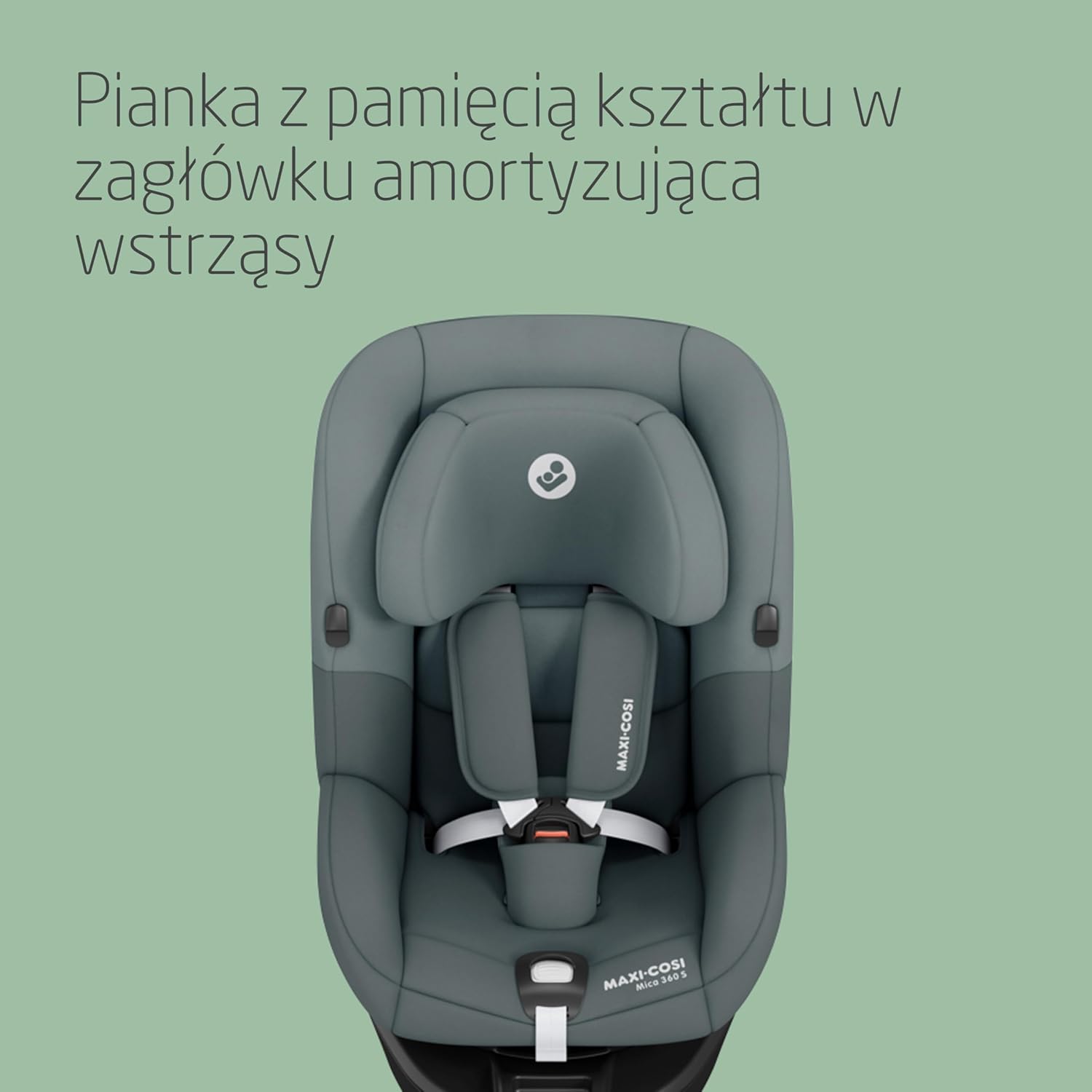 Maxi-Cosi Mica 360 S, Fotelik samochodowy obrotowy 360, 3 miesiące–4 lata (61–105 cm), Obracanie FlexiSpin, 5 pozycji odchylenia, Ochrony G-CELL, Zaczepy na pasy uprzęży Easy-in, Tonal Black