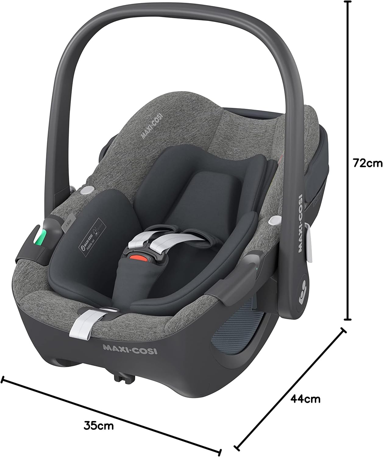 Maxi-Cosi Pearl 360 dla niemowlaka i-Size, Fotelik samochodowy obrotowy 360, od 3 miesięcy do 4 lat (61–105 cm), Obracanie jedną ręką, ClimaFlow, Uprząż z systemem Easy-In, G-CELL, Authentic Graphite