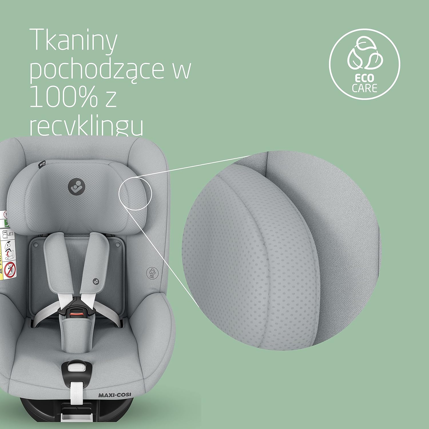 Maxi-Cosi Mica 360 S, Fotelik samochodowy obrotowy 360, 3 miesiące–4 lata (61–105 cm), Obracanie FlexiSpin, 5 pozycji odchylenia, Ochrony G-CELL, Zaczepy na pasy uprzęży Easy-in, Tonal Black