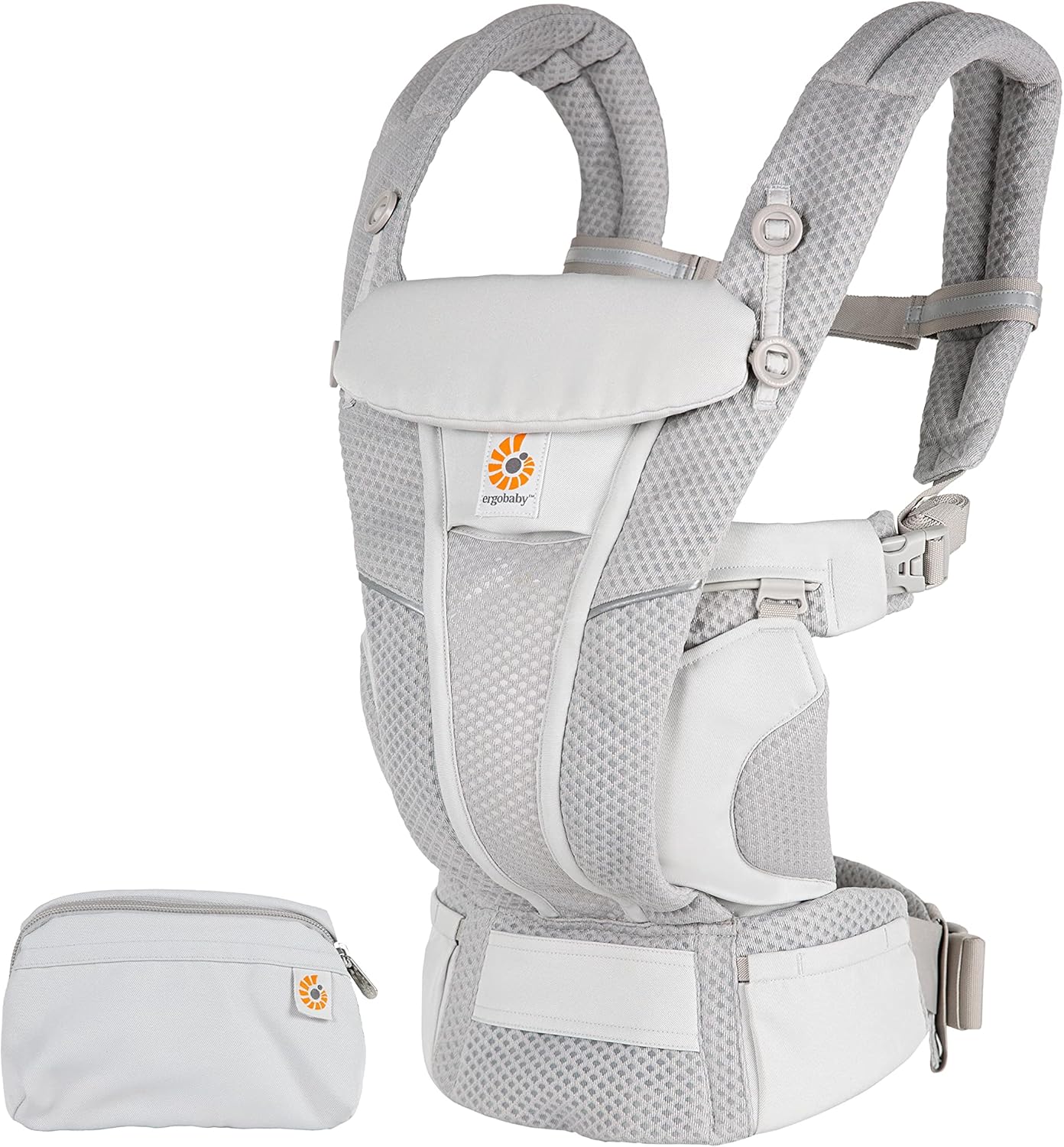 Ergobaby Omni Breeze Nosidełko dla noworodków od urodzenia do 20 kg, 4 pozycje SoftFlex Mesh Ergonomiczne nosidełko dla niemowląt Nosidełko do noszenia na plecach, Graphite Grey
