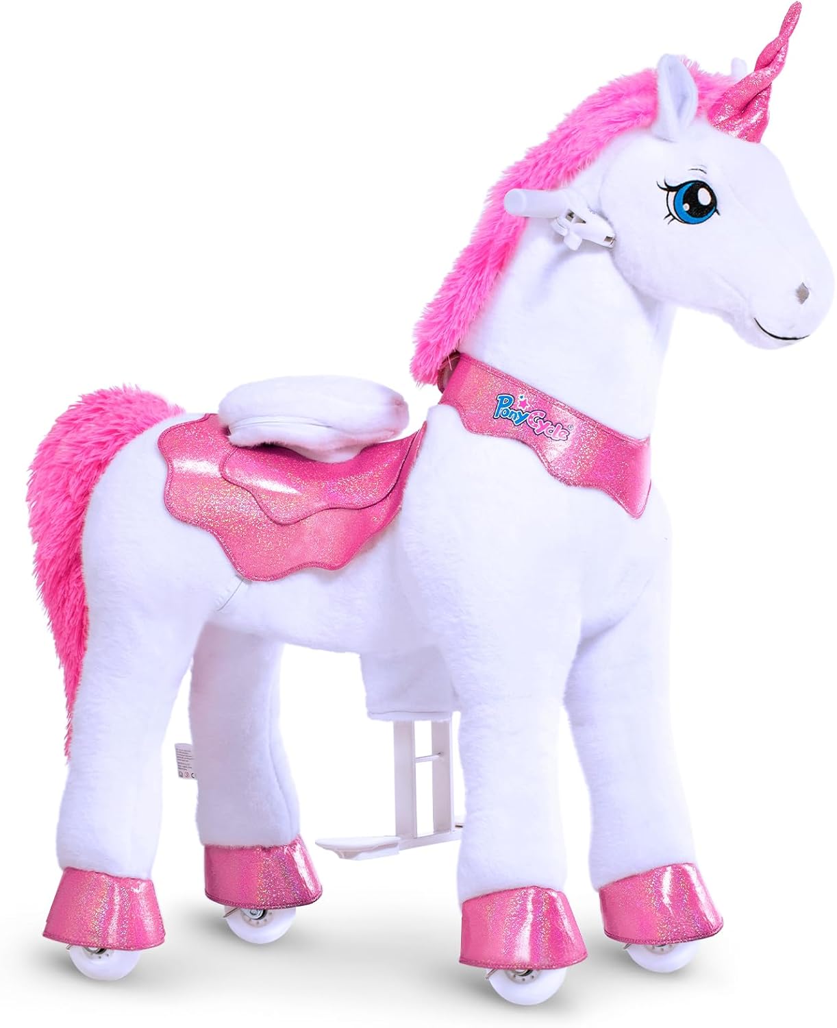 PonyCycle 2023 Nowy Model E Jednorożec do Jazdy na Mechanicznym Chodzącym Jednorożcu z Hamulcem (Fioletowy/Rozmiar 4 dla Dzieci w Wieku 4-8 Lat) Hulajnoga dla Maluchów do Jazdy na Koniu - E413