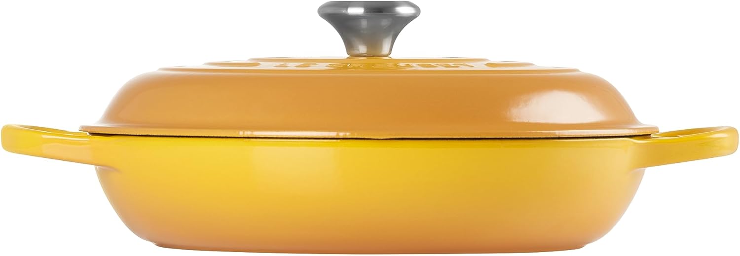 Le Creuset Signature żeliwny garnek Gourmet, okrągły, Ø 30 cm, 3,5 l, do wszystkich rodzajów kuchenek włącznie z indukcyjnymi, 5,55 kg, czerwony piec