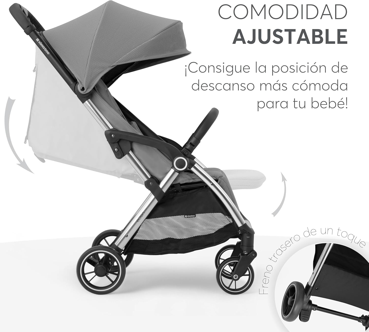 KikkaBoo EDEN Buggy, wózek dziecięcy do 22 kg, automatyczne składanie, pozycja nachylenia, ultralekki, kompaktowy, beżowy