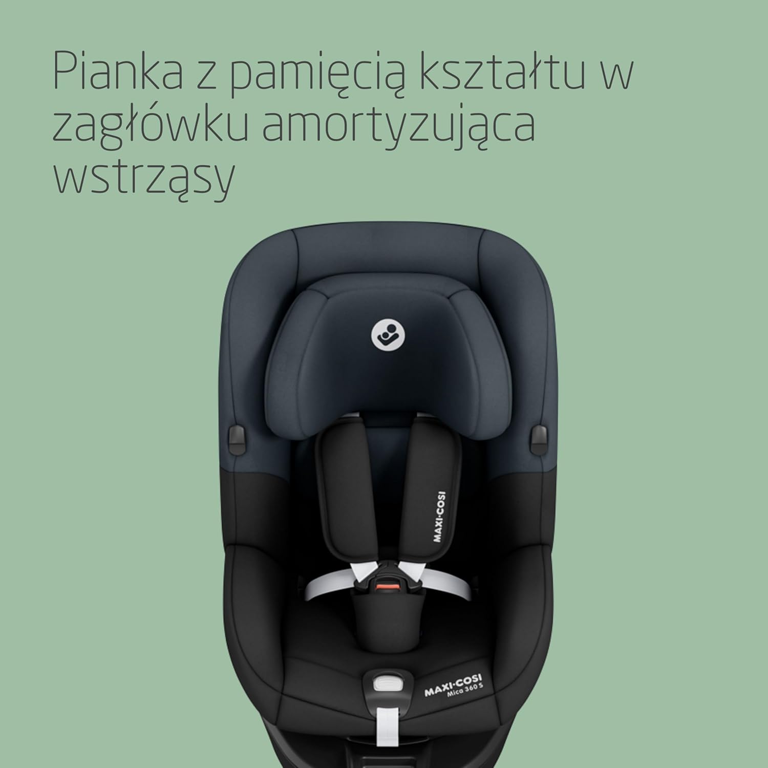 Maxi-Cosi Mica 360 S, Fotelik samochodowy obrotowy 360, 3 miesiące–4 lata (61–105 cm), Obracanie FlexiSpin, 5 pozycji odchylenia, Ochrony G-CELL, Zaczepy na pasy uprzęży Easy-in, Tonal Black