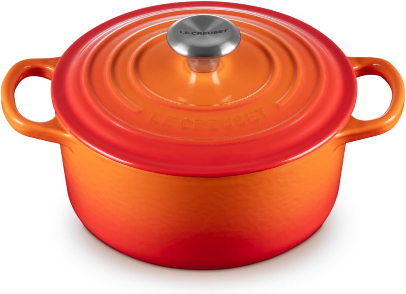 Le Creuset Signature żeliwne naczynie do pieczenia z pokrywką, Ø 26 cm, okrągłe, nadaje się do wszystkich rodzajów kuchenek i kuchenek indukcyjnych, pojemność: 5,3 l, 5,135 kg, kolor czerwony