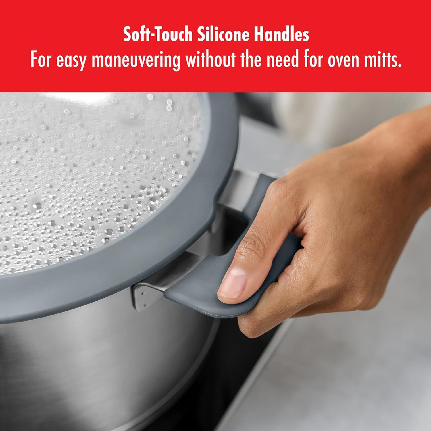 ZWILLING Uproszczony zestaw garnków ze stali nierdzewnej, 5 sztuk, ze zintegrowanym sitem w pokrywie, nadaje się do indukcji, srebrno-czarny