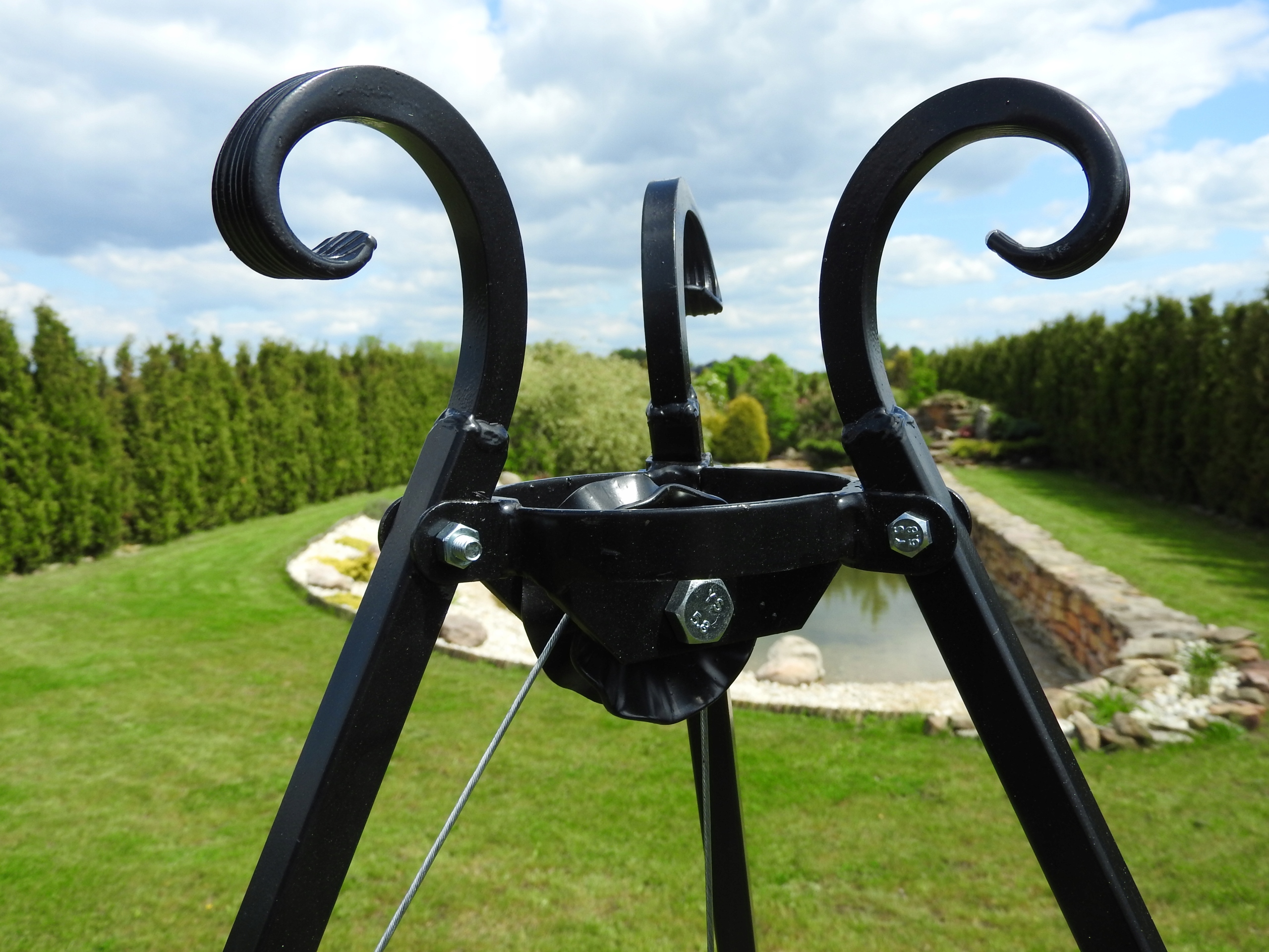 GRILL OGRODOWY OGNISKOWY TRÓJNÓG RUSZT FI 70 INOX NIERDZEWNY PALENISKO