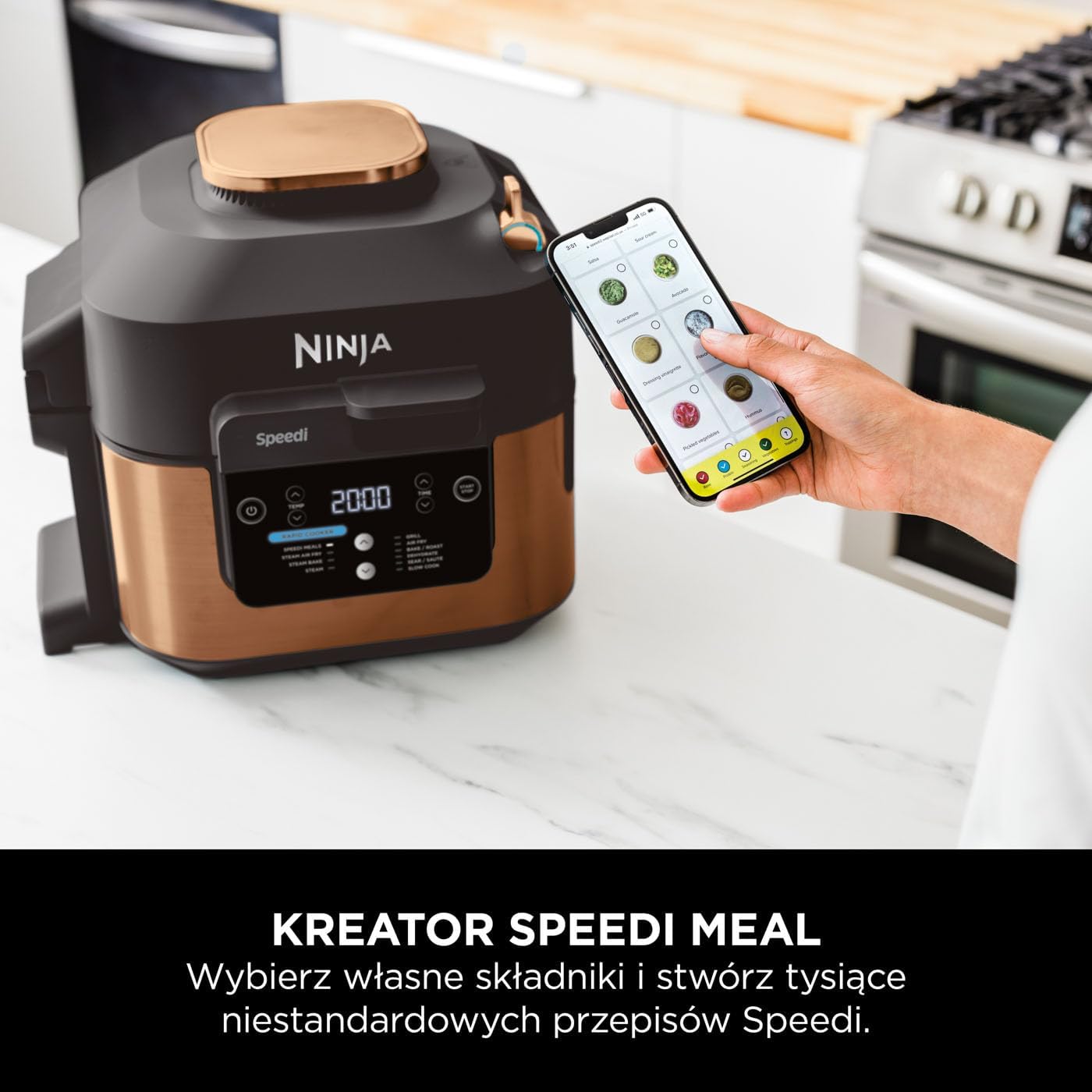 Ninja Combi 12-w-1 Multi-Cooker, kuchenka wielofunkcyjna, piekarnik i frytownica, 12 funkcji, przygotuj posiłki rodzinne w 15 minut, zawiera blachę do pieczenia, patelnię i przepisy, szary, SFP700EU